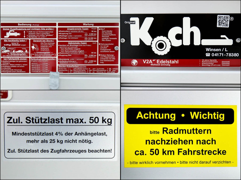 Koch Deckelanhänger 105x205cm Höhe:65cm 1000kg|Typ B1000|Angebot-Neu