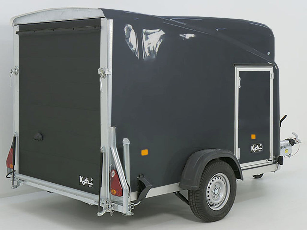Debon Kofferanhänger Cargo 1300 Vollpoly 150x290cm H:160cm|Tür|grau-Neu
