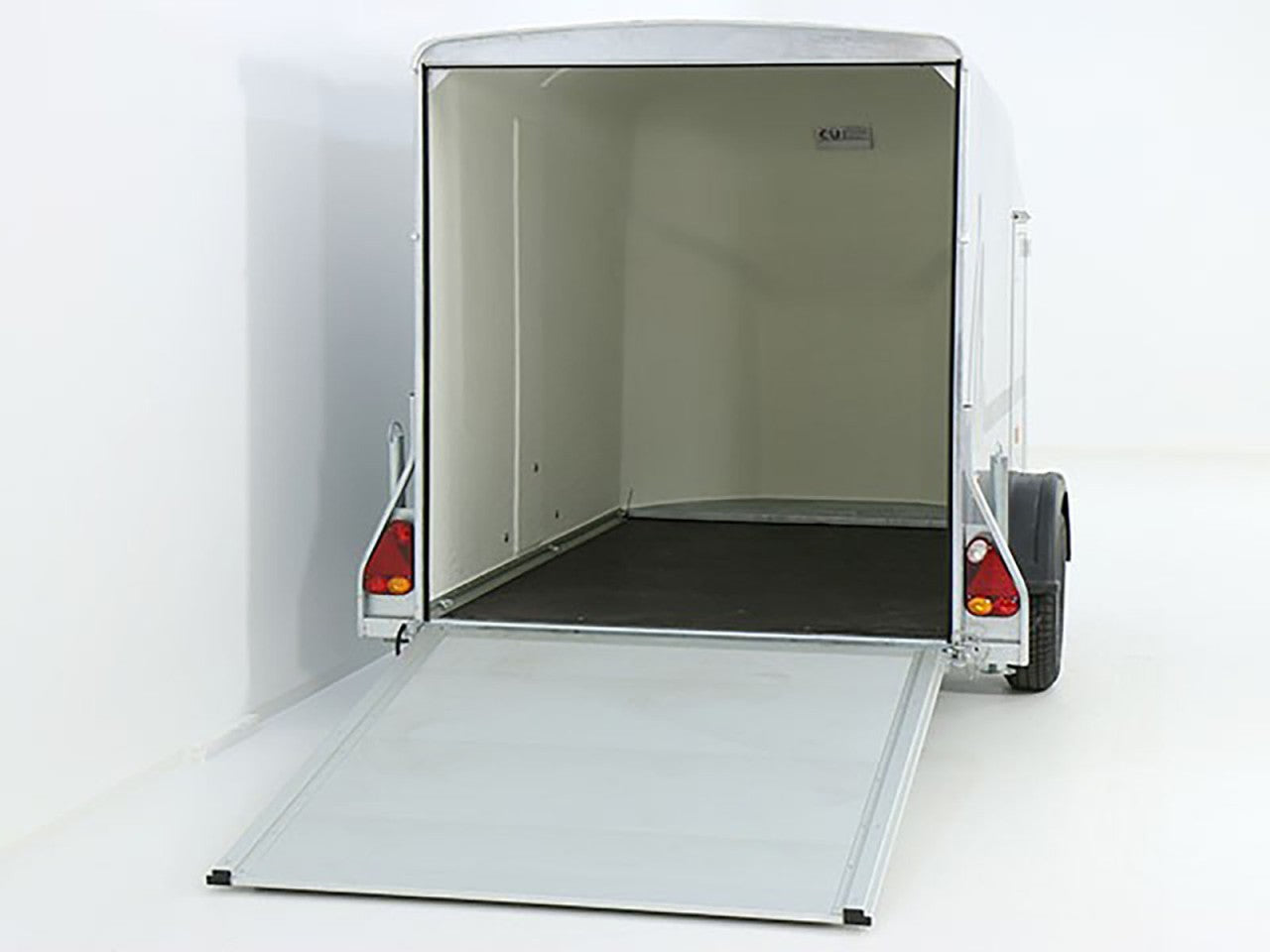 Debon Kofferanhänger Cargo 1300 Vollpoly 150x290cm H:160cm|Tür|grau-Neu