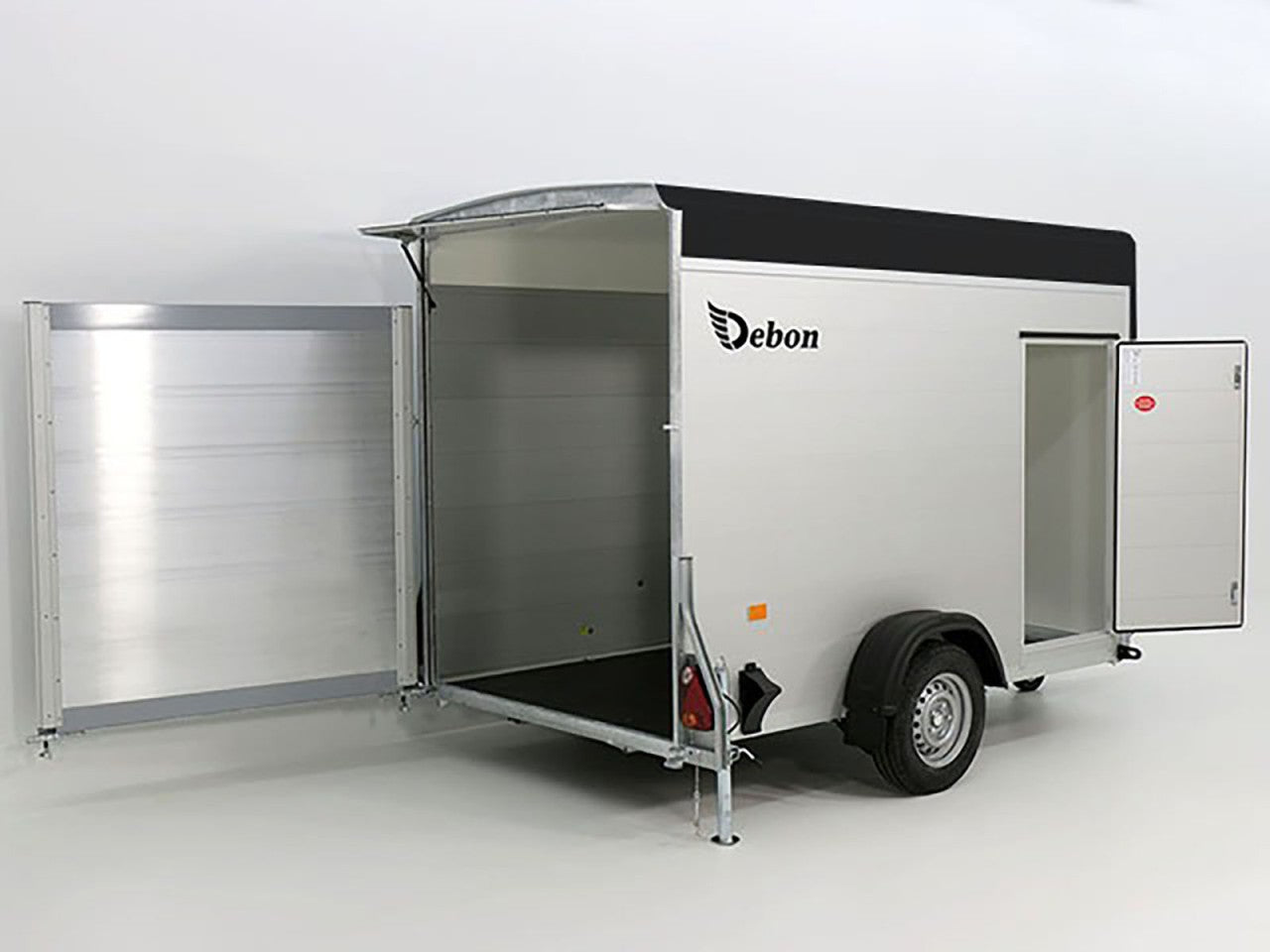 Debon Kofferanhänger C300 148x295cm H:190cm 1,3t|Alu|Polybug|Tür|schwarz-Neu