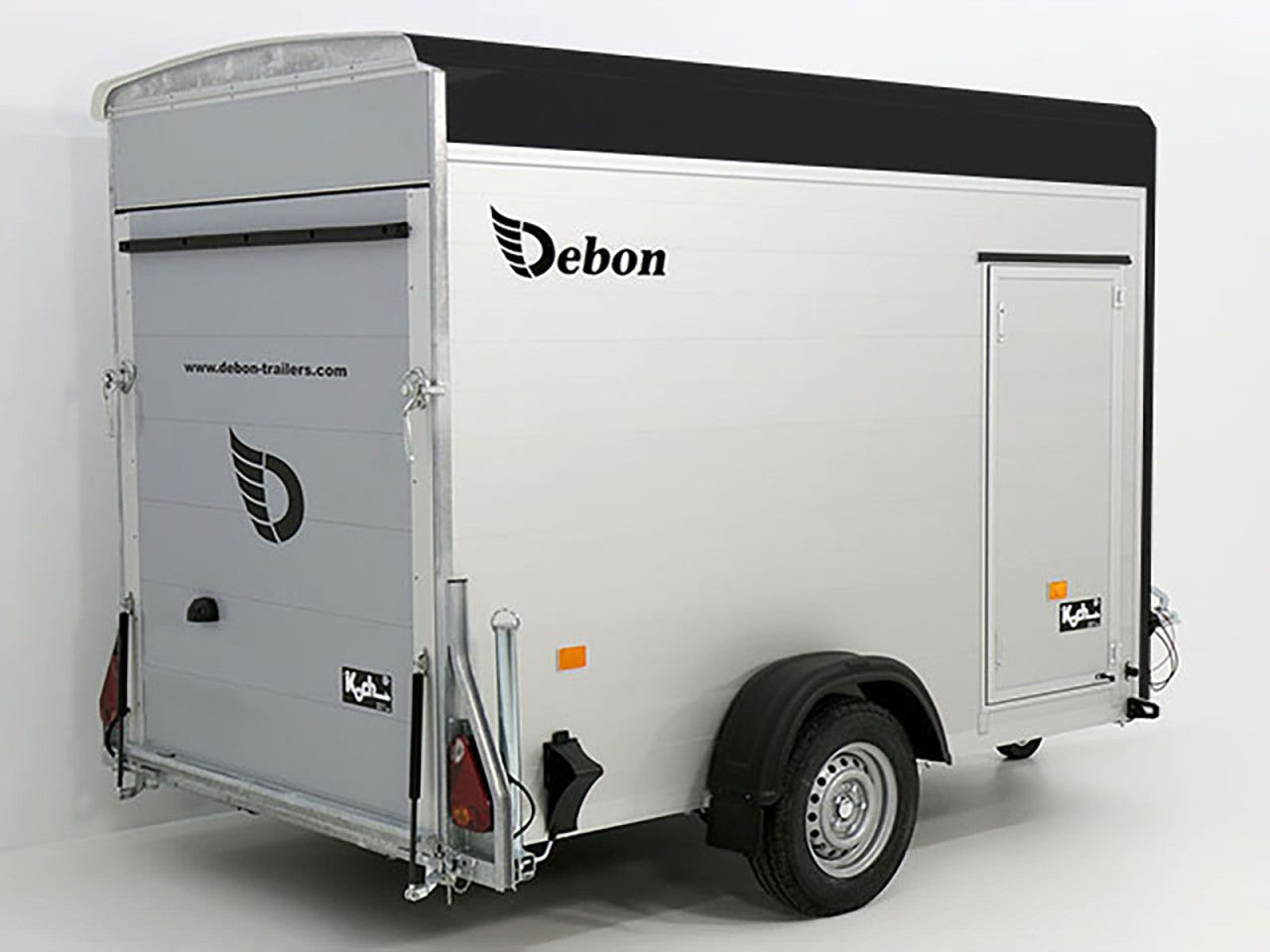 Debon Kofferanhänger C300 148x295cm H:190cm 1,3t|Alu|Polybug|Tür|schwarz-Neu