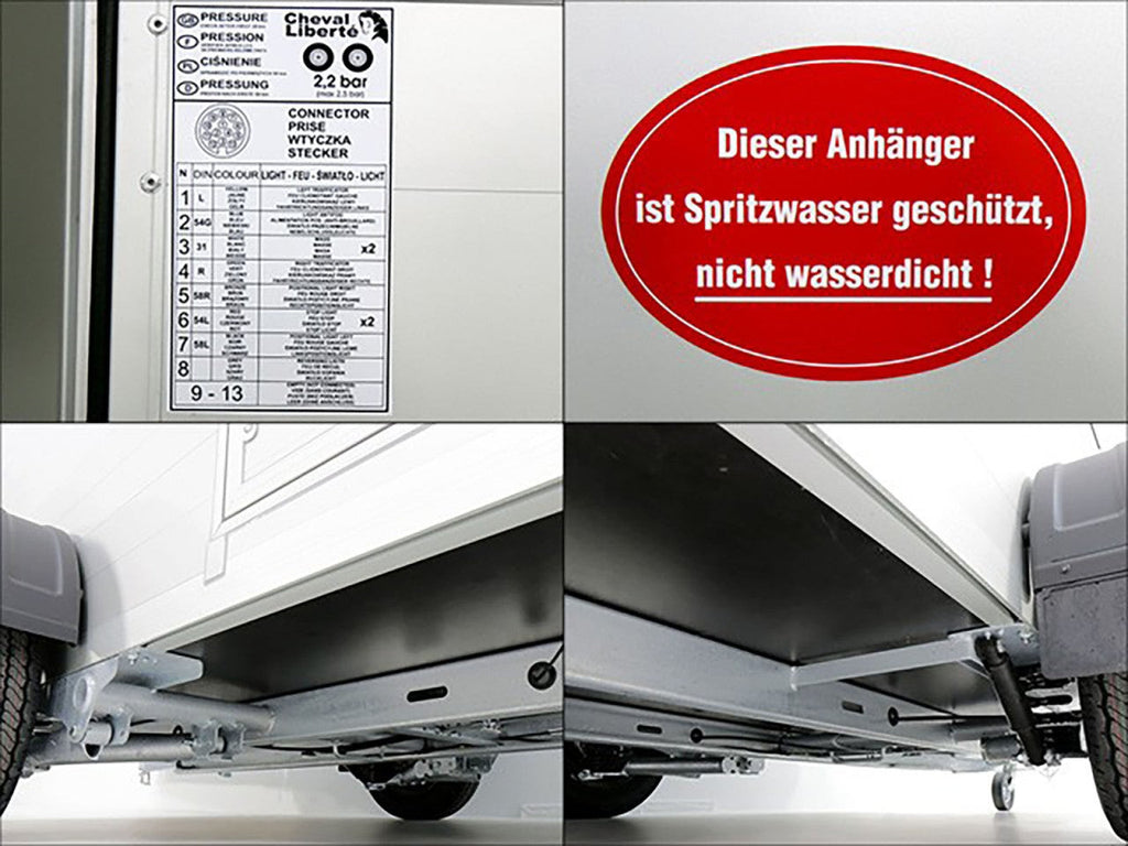 Debon Kofferanhänger C300 148x295cm H:190cm 1,3t|Alu|Polybug|Tür|schwarz-Neu