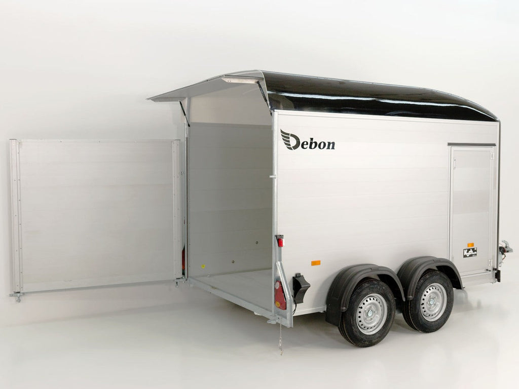 Debon Kofferanhänger C500 164x300cm H:200cm 2,6t|Alu|Polybug|Tür|schwarz-Neu