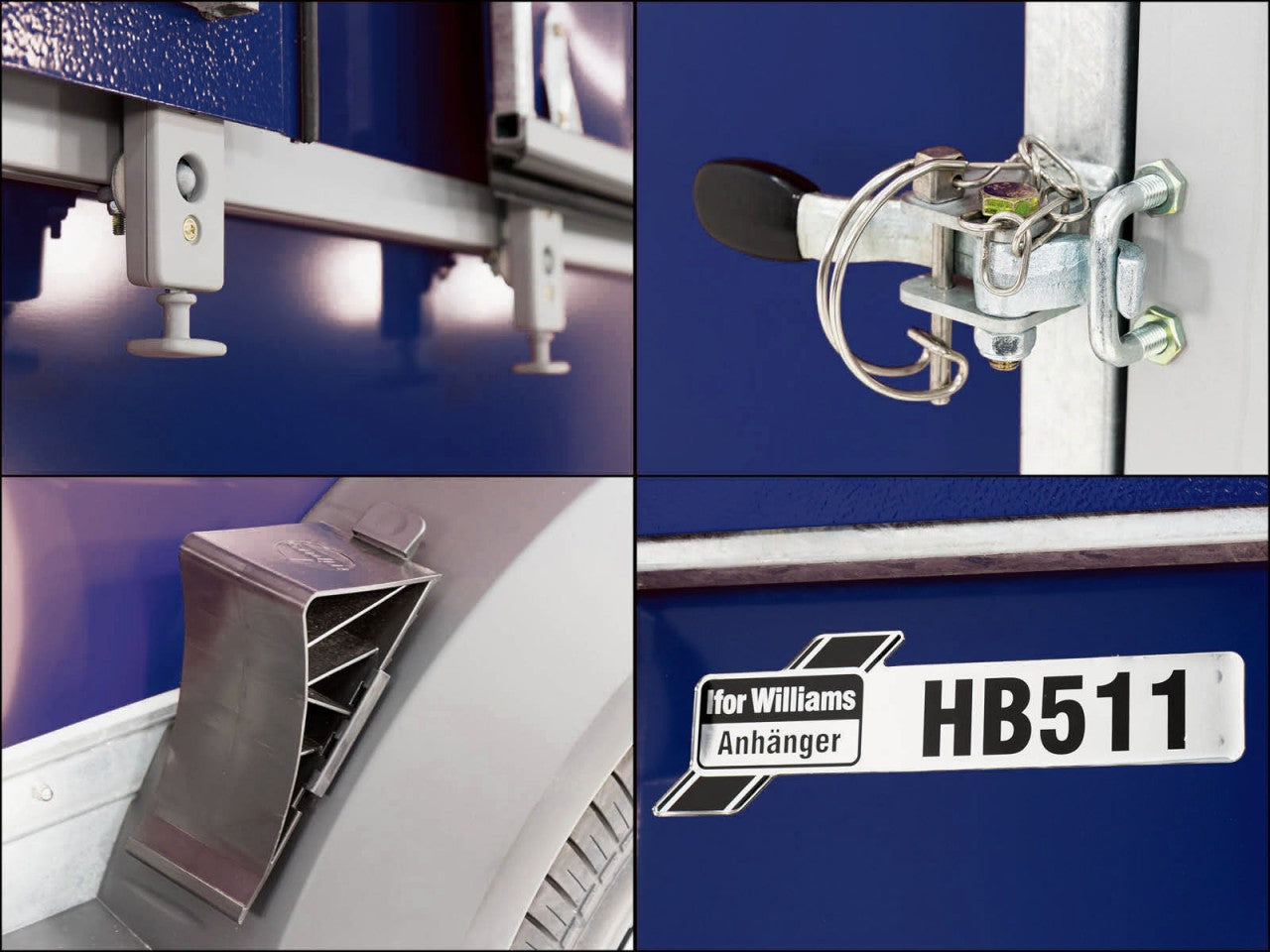 Ifor Williams Pferdeanhänger HB511|Heckklappen-Türkombination|blau-Neu