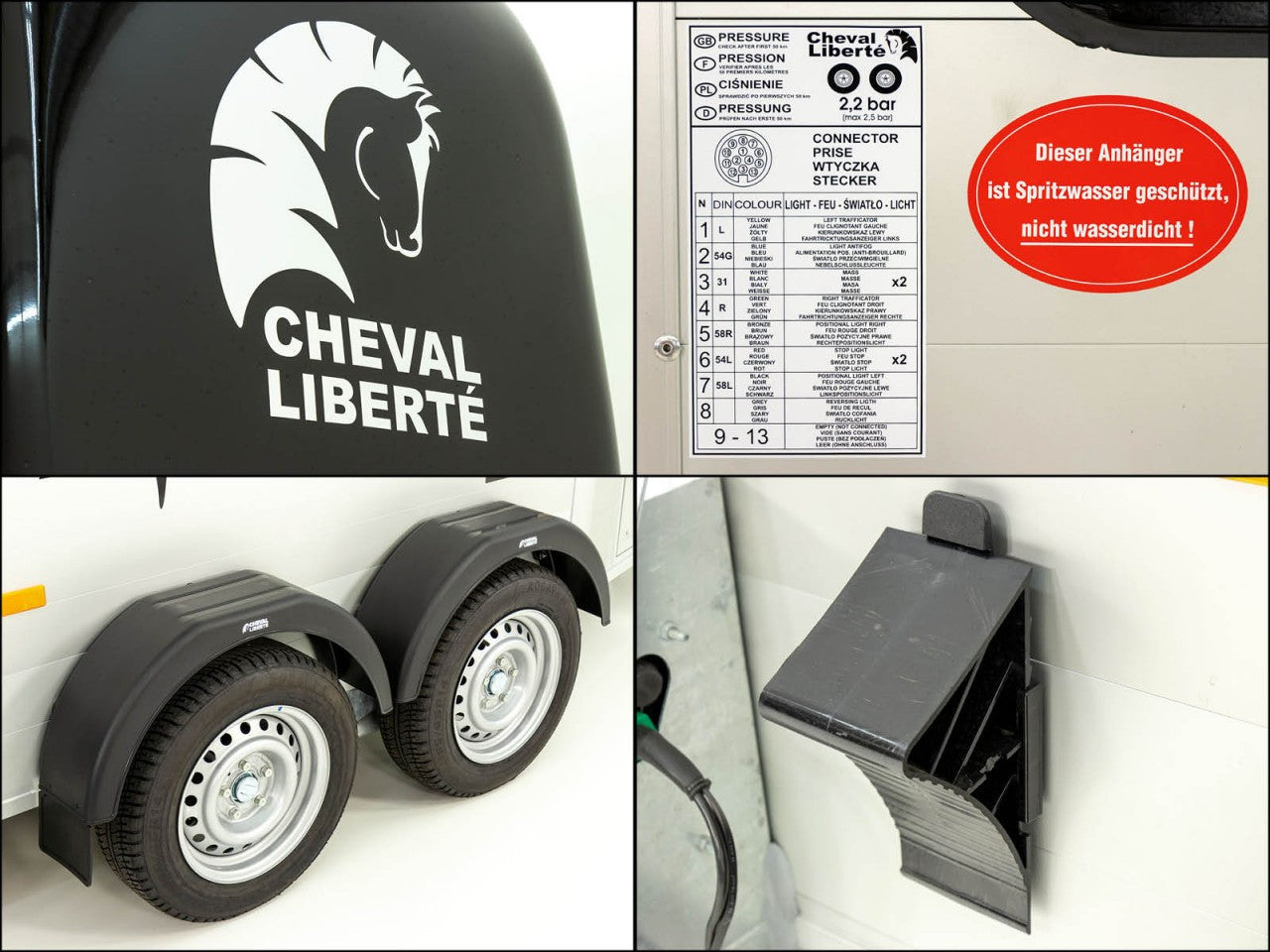 Cheval Liberte Pferdeanhänger Touring One 1,5er|Pullman-Fahrwerk|Frontausstieg|schwarz-Neu