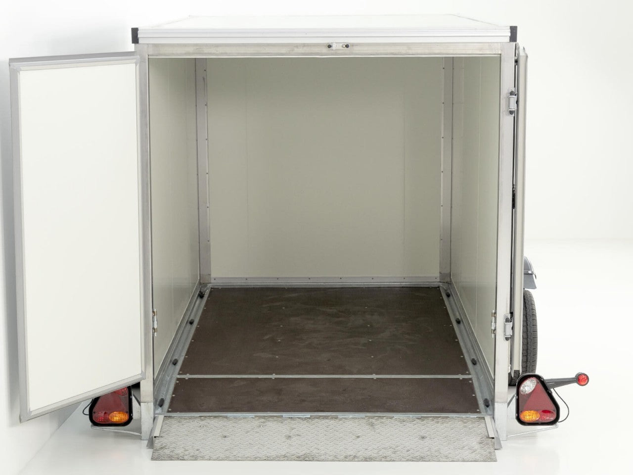 Vezeko Koffer-Absenkanhänger 157x268cm Höhe:164cm 1,5t|silber-Neu