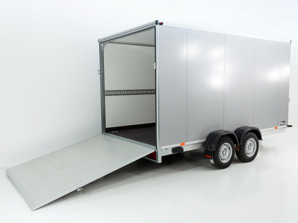 Vezeko Kofferanhänger 204x405cm Höhe:205cm 2,7t|Rampe|silber-Neu