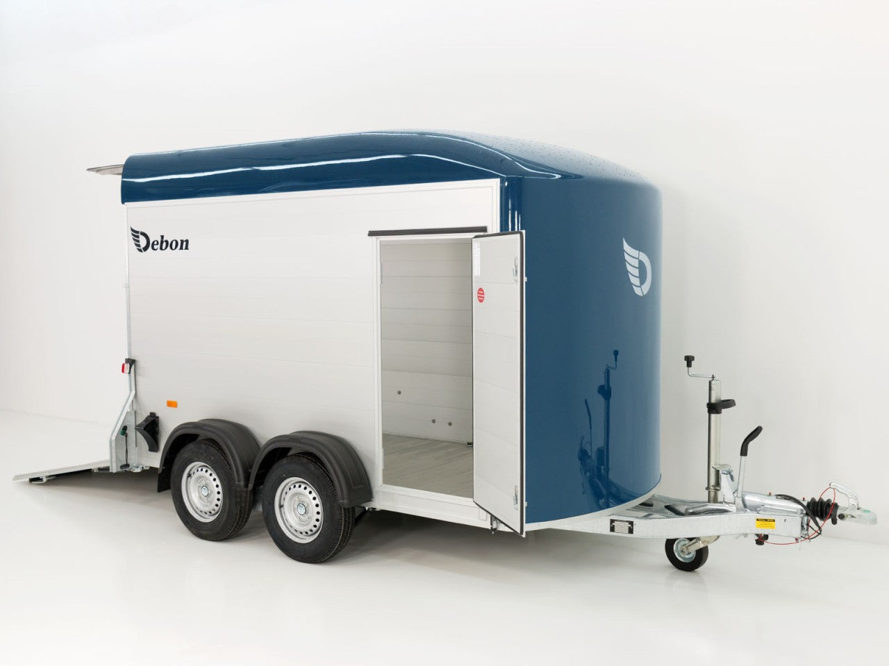 Debon Kofferanhänger C500 164x300cm H:200cm 2,0t|Alu|Polybug|Tür|blau-Neu