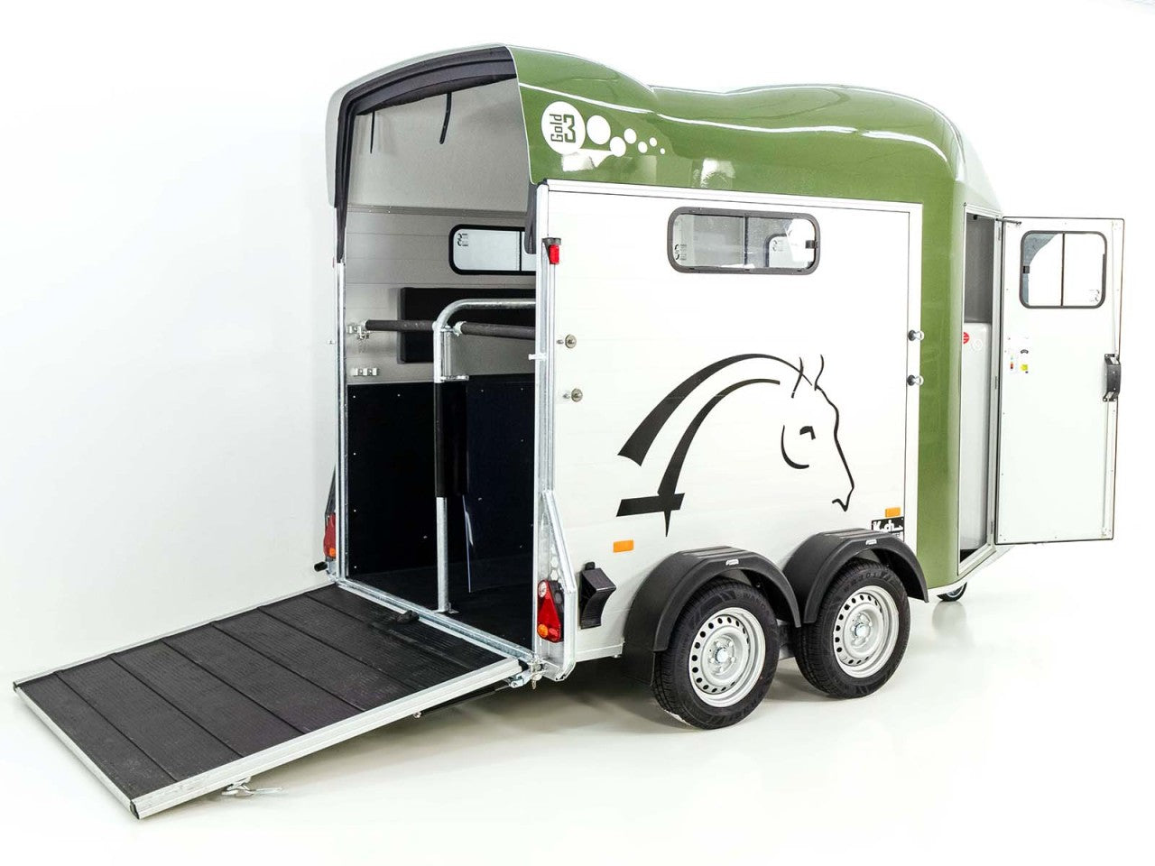 Cheval Liberte Pferdeanhänger GOLD 3|Pullman 2|Sattelkammer|olivgrün-Neu