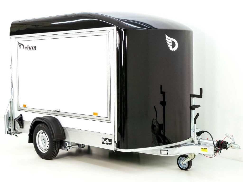 Debon Kofferanhänger C300 Sandwich 148x295cm H:190cm 1,3t|Alu|Polybug|Tür|Klappe|schwarz-Neu