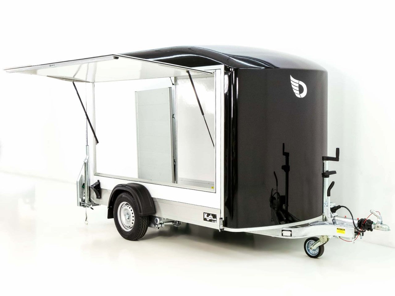 Debon Kofferanhänger C300 Sandwich 148x295cm H:190cm 1,3t|Alu|Polybug|Tür|Klappe|schwarz-Neu