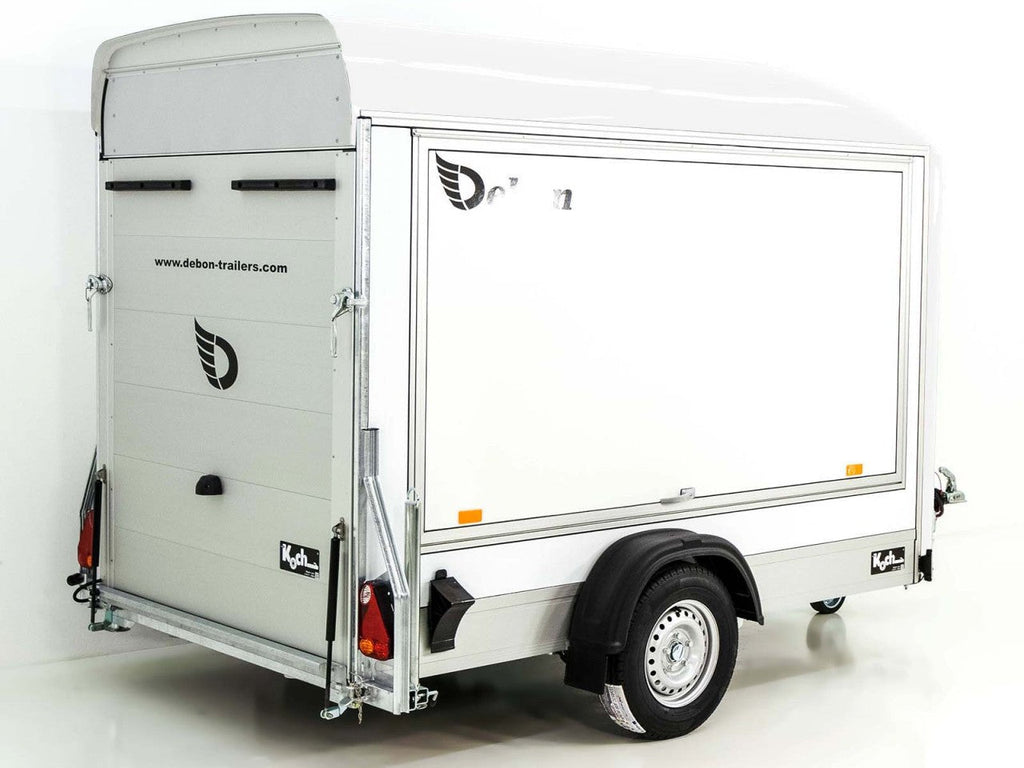 Debon Kofferanhänger C300 Sandwich 148x295cm H:190cm 1,3t|Alu|Polybug|Tür|Klappe|weiß-Neu