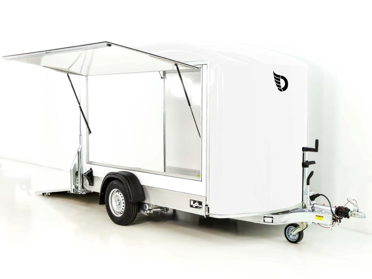 Debon Kofferanhänger C300 Sandwich 148x295cm H:190cm 1,3t|Alu|Polybug|Tür|Klappe|weiß-Neu