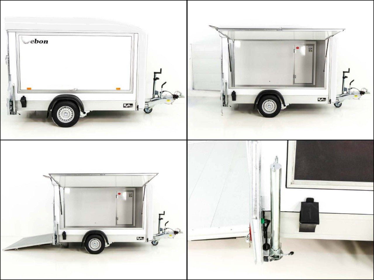 Debon Kofferanhänger C300 Sandwich 148x295cm H:190cm 1,3t|Alu|Polybug|Tür|Klappe|weiß-Neu