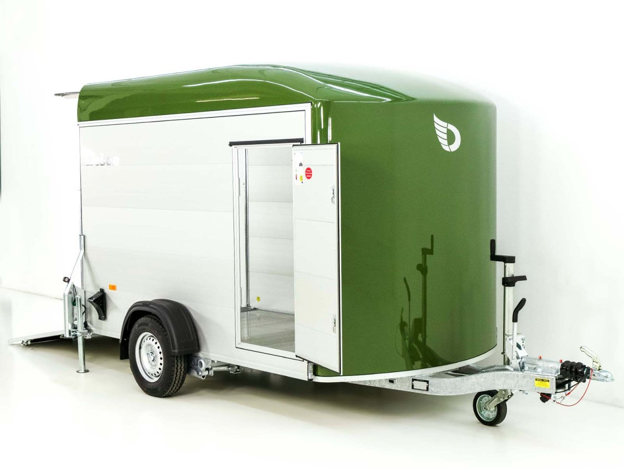 Debon Kofferanhänger C400 164x315cm H:200cm 1,3t|Alu, Polybug|Tür|olivgrün-Neu
