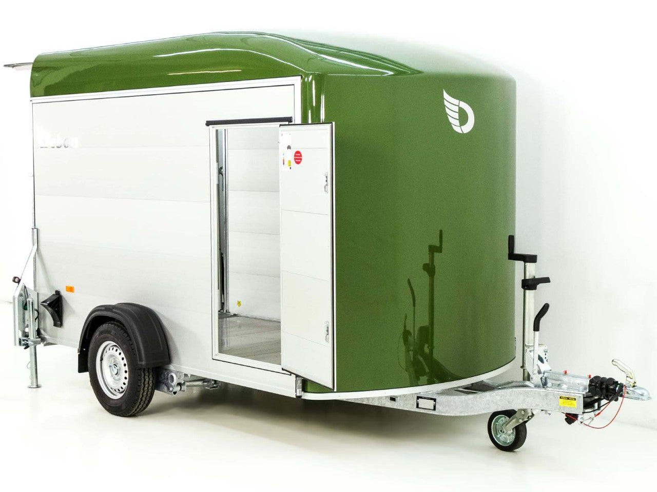 Debon Kofferanhänger C400 164x315cm H:200cm 1,3t|Alu, Polybug|Tür|olivgrün-Neu