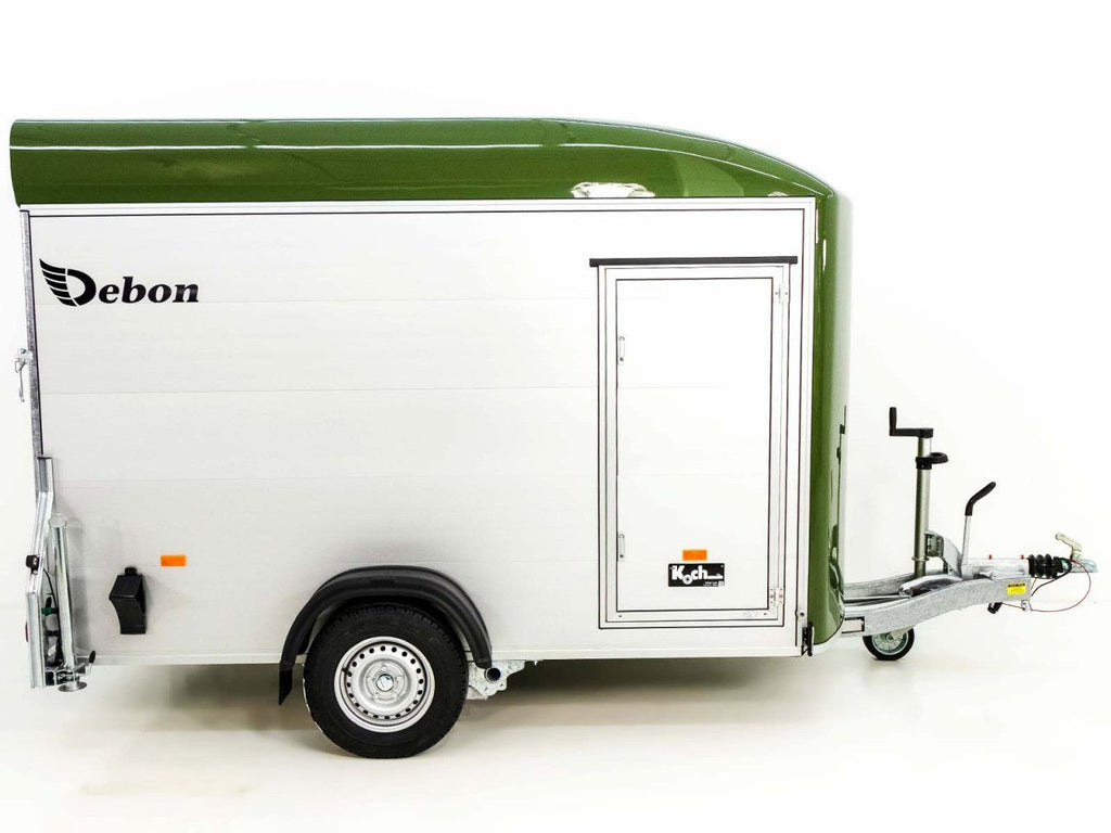 Debon Kofferanhänger C400 164x315cm H:200cm 1,3t|Alu, Polybug|Tür|olivgrün-Neu