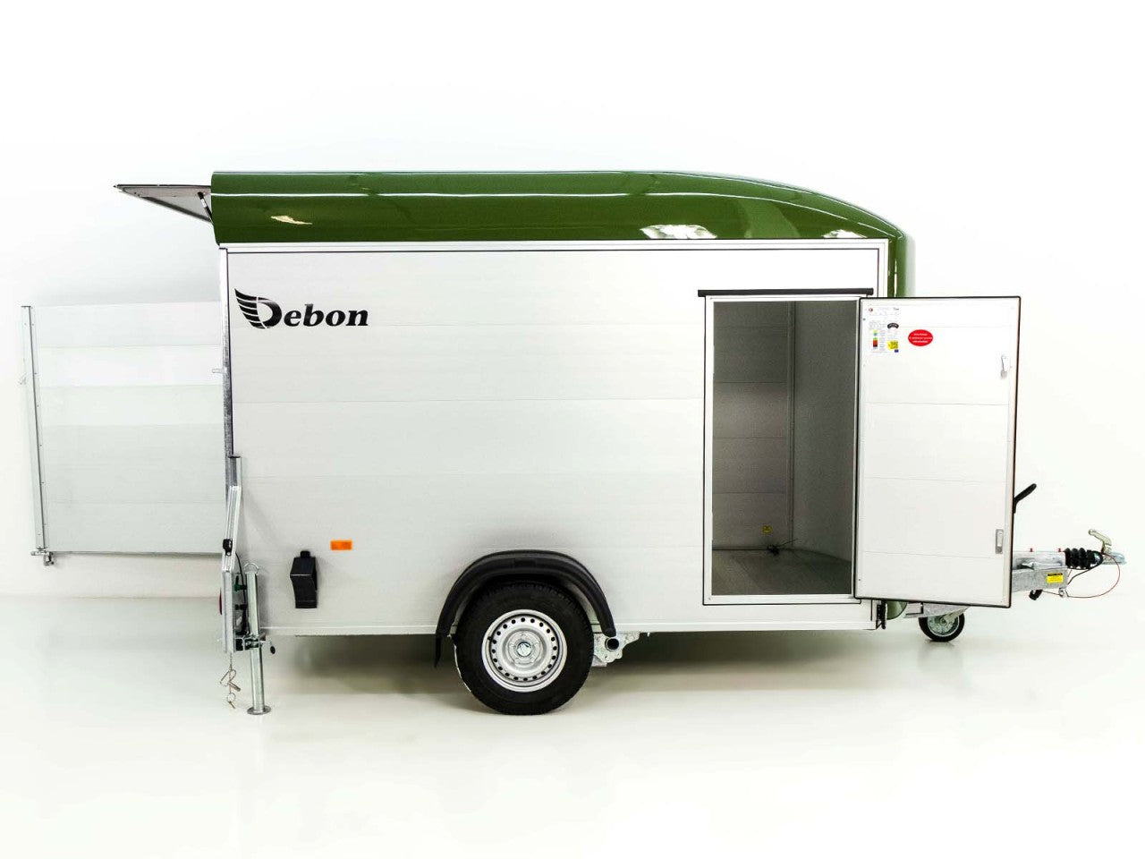 Debon Kofferanhänger C400 164x315cm H:200cm 1,3t|Alu, Polybug|Tür|olivgrün-Neu