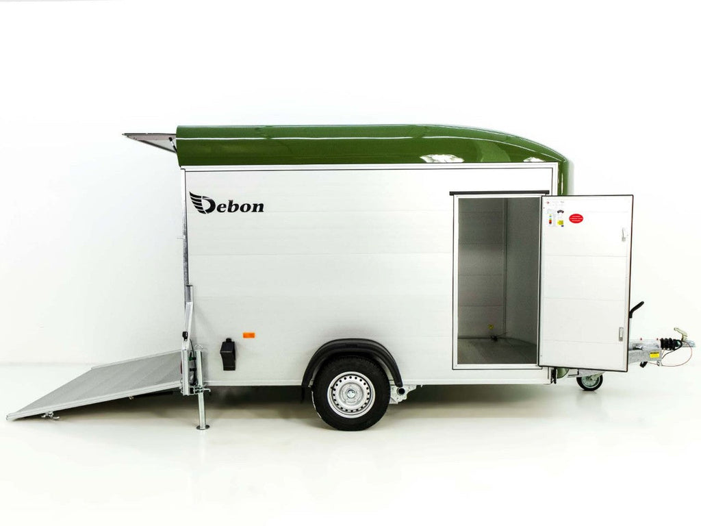 Debon Kofferanhänger C400 164x315cm H:200cm 1,3t|Alu, Polybug|Tür|olivgrün-Neu
