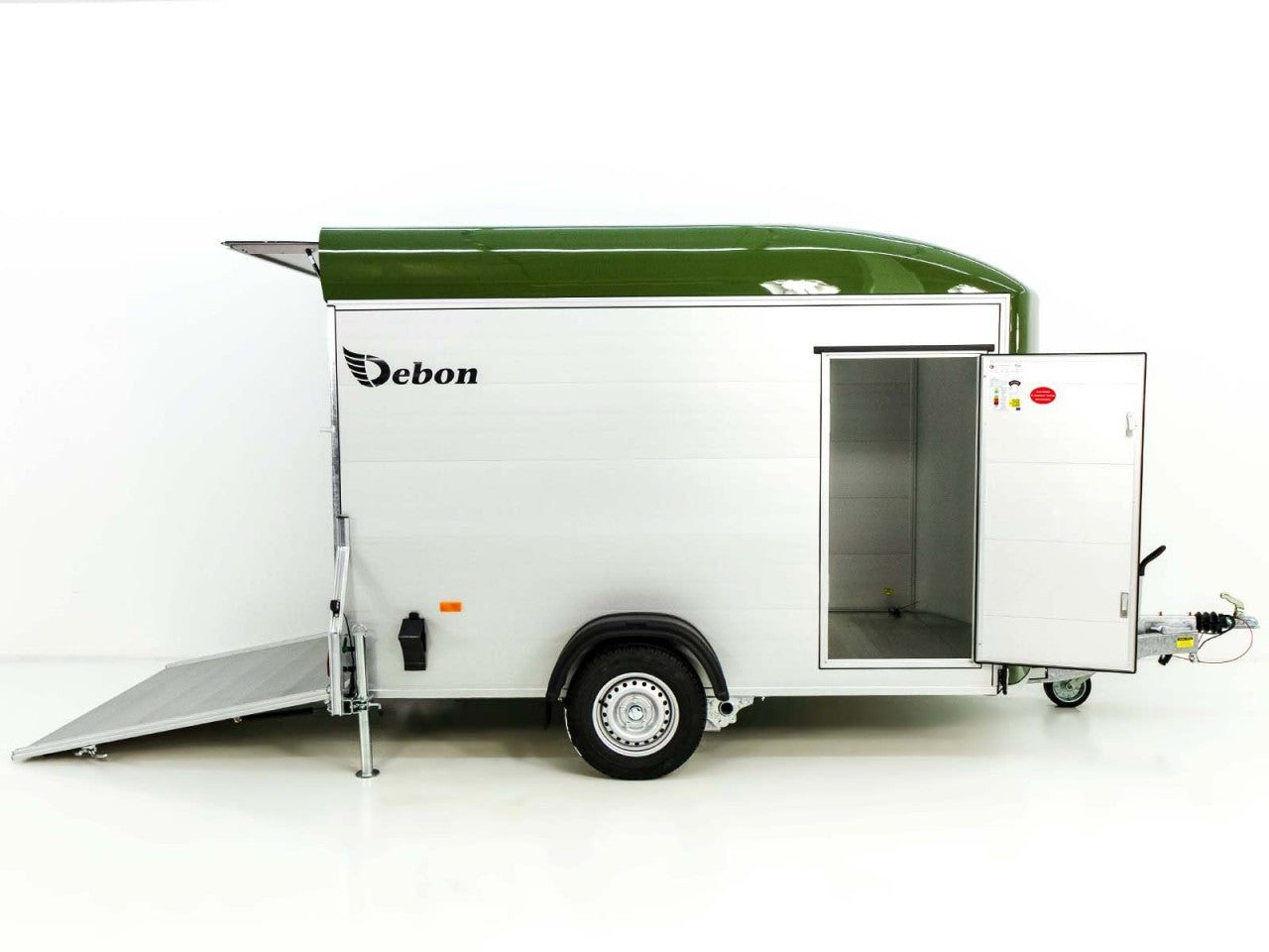 Debon Kofferanhänger C400 164x315cm H:200cm 1,3t|Alu, Polybug|Tür|olivgrün-Neu