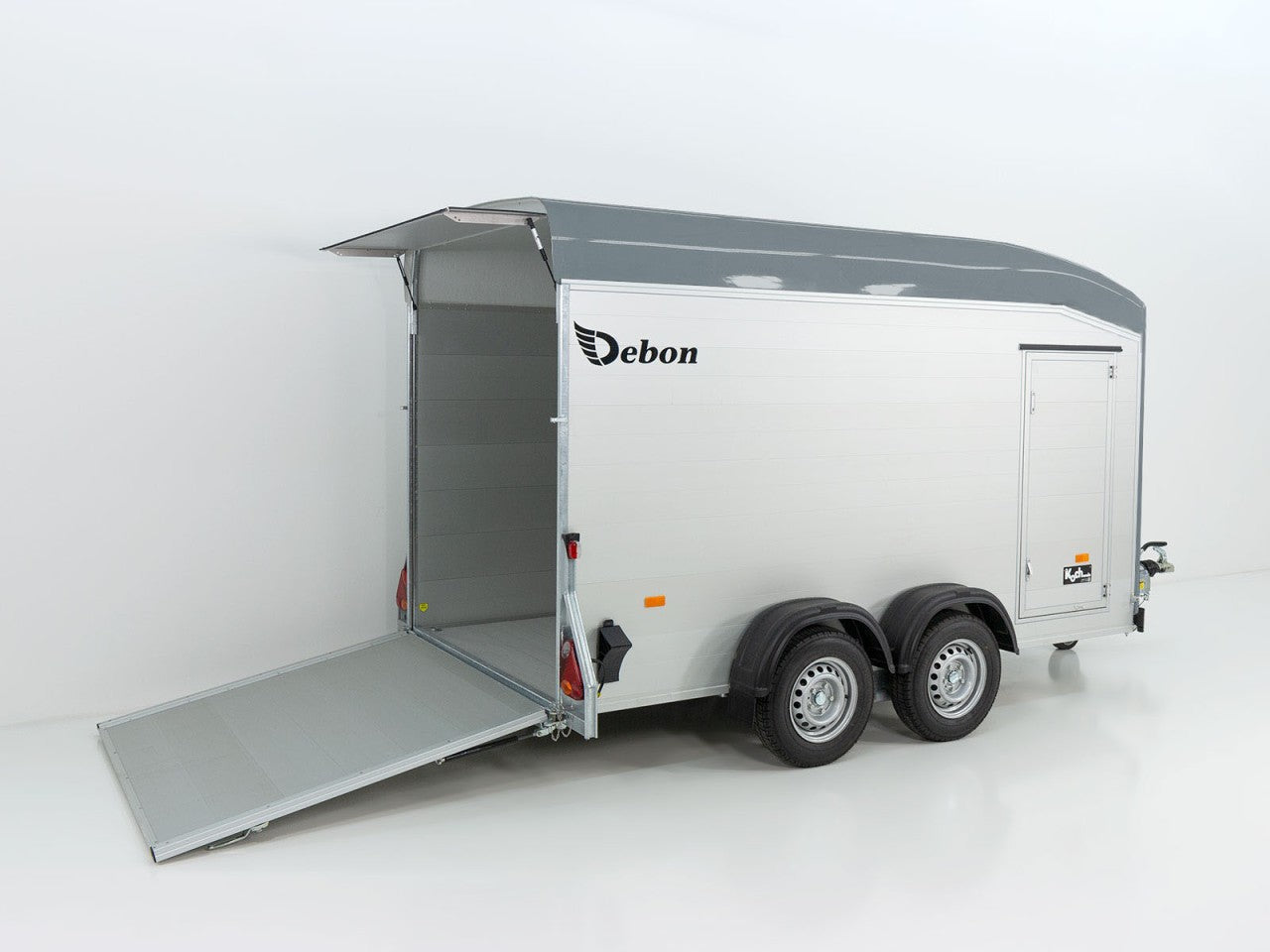Debon Kofferanhänger Cargo C800 206x441cm H206 3,5 t|Alu|Polybug|Tür|grau-Neu