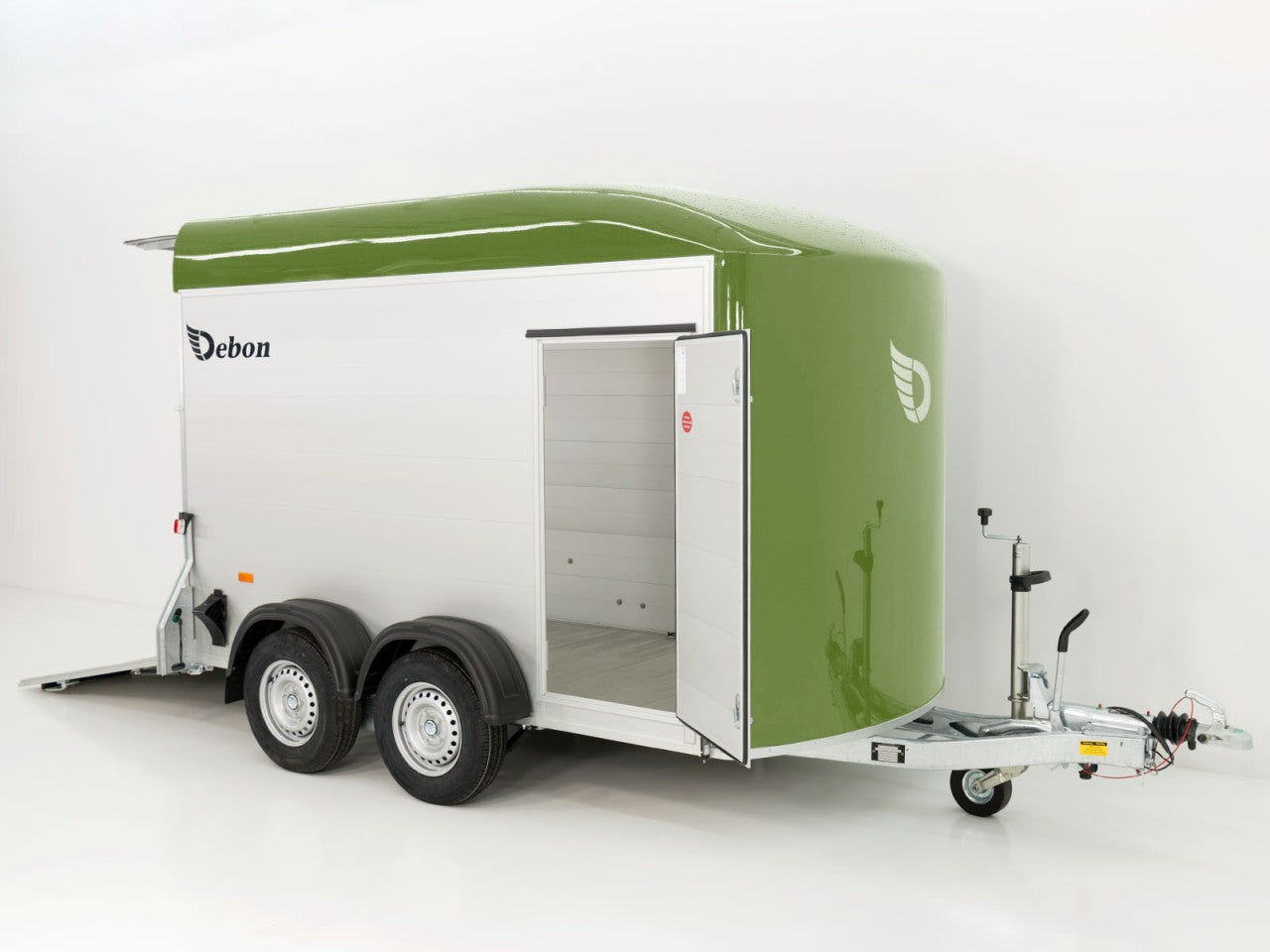 Debon Kofferanhänger C500 164x300cm H:200cm 2,6t|Alu|Polybug|Tür|olivgrün-Neu