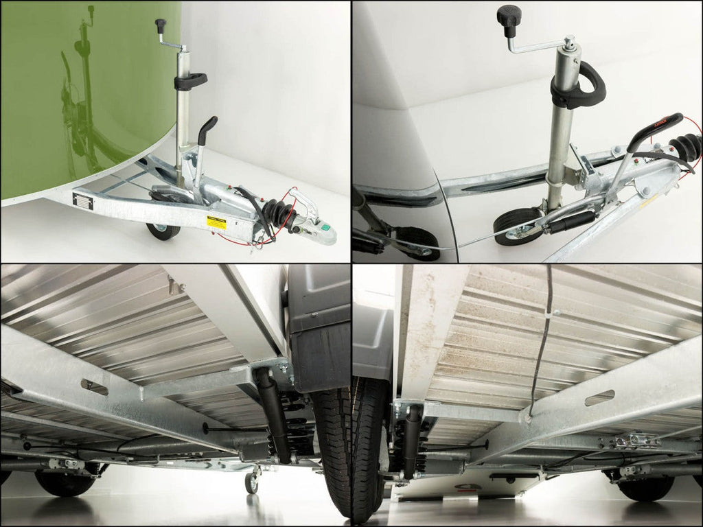 Debon Kofferanhänger C500 164x300cm H:200cm 2,6t|Alu|Polybug|Tür|olivgrün-Neu