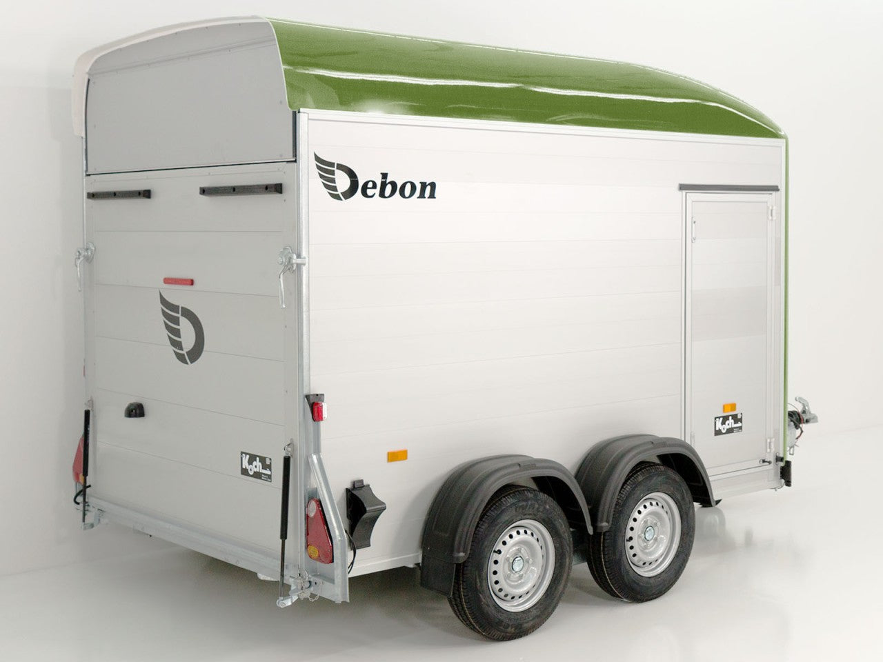 Debon Kofferanhänger C500 164x300cm H:200cm 2,0t|Alu|Polybug|Tür|olivgrün-Neu