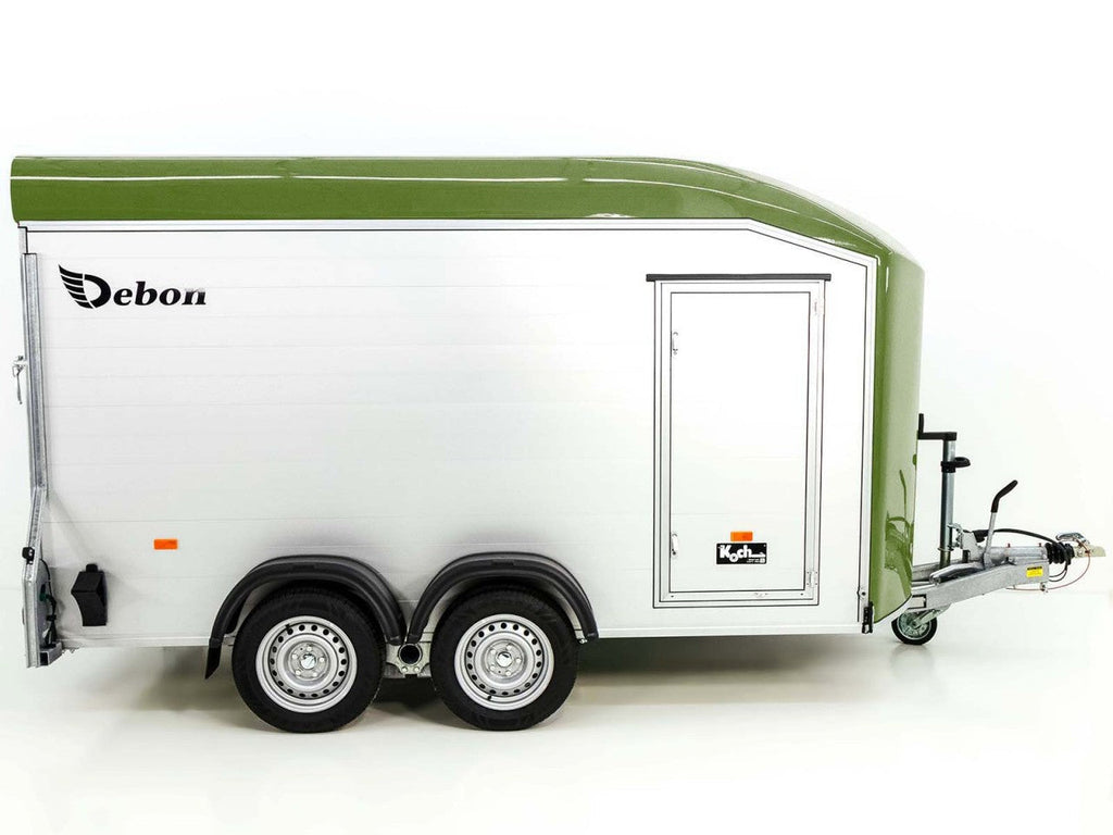 Debon Kofferanhänger Roadster C700 179×378 Höhe:201cm 2,6t|Alu|Polybug|Tür|olivgrün-Neu