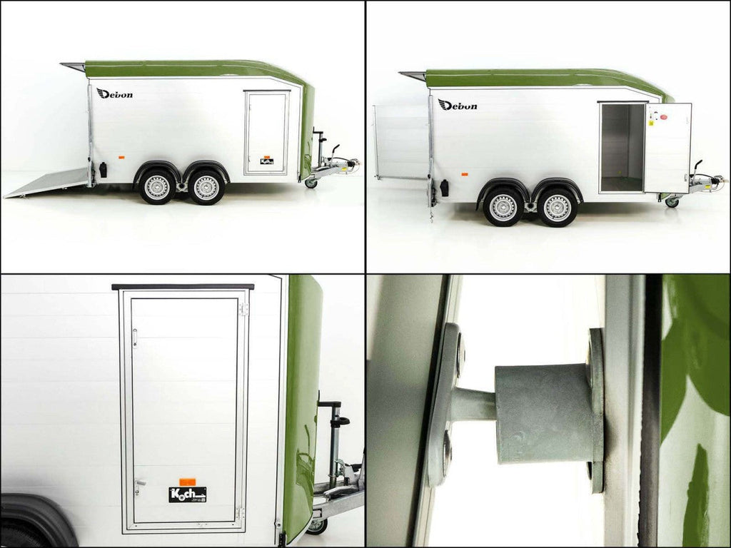 Debon Kofferanhänger Roadster C700 179×378 Höhe:201cm 2,6t|Alu|Polybug|Tür|olivgrün-Neu