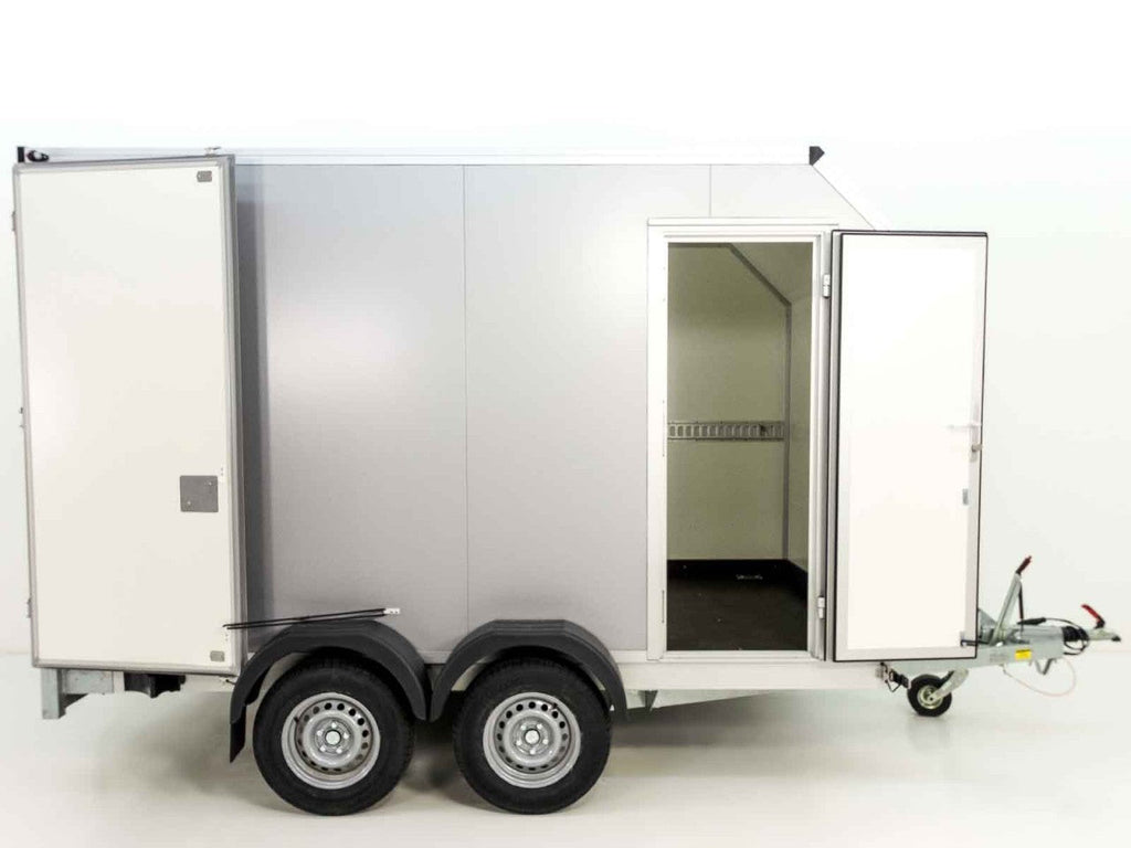 Vezeko Kofferanhänger 184x355cm Höhe: 205cm 2,7t|45°|Tür|silber-Neu