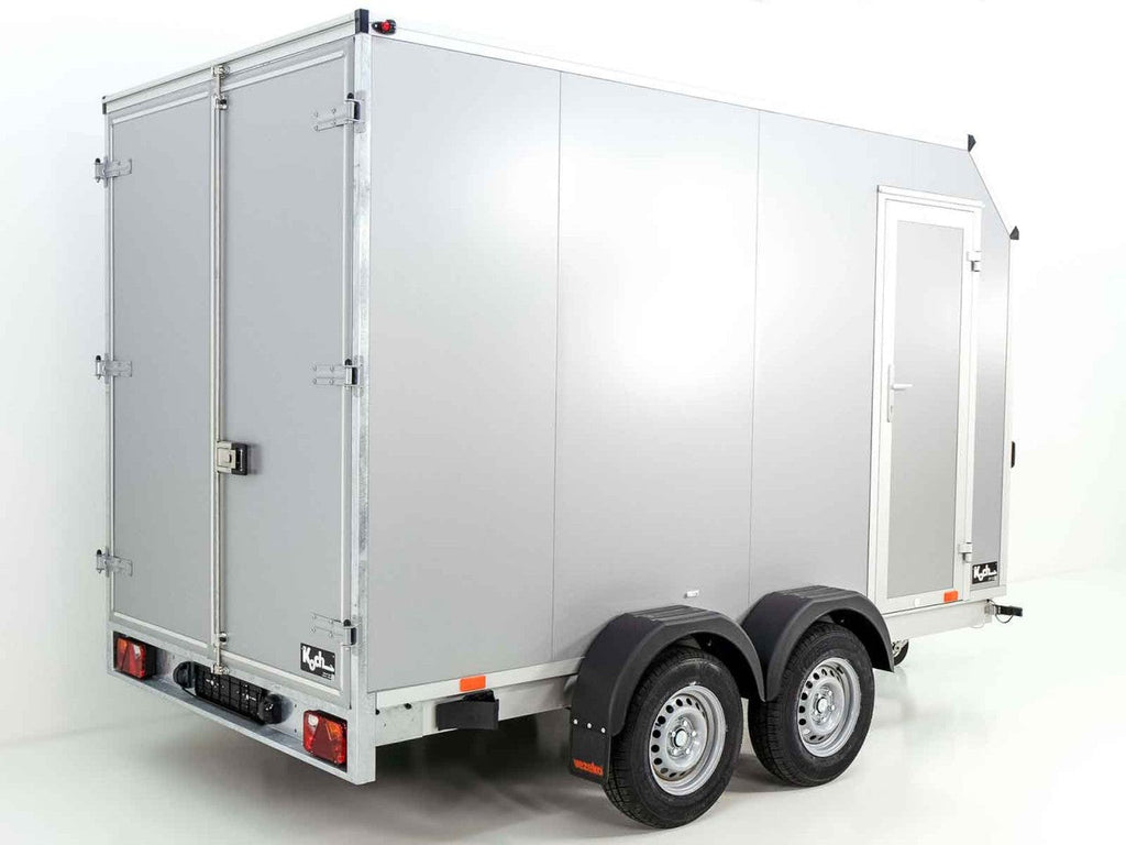 Vezeko Kofferanhänger 184x355cm Höhe: 205cm 2,7t|45°|Tür|silber-Neu