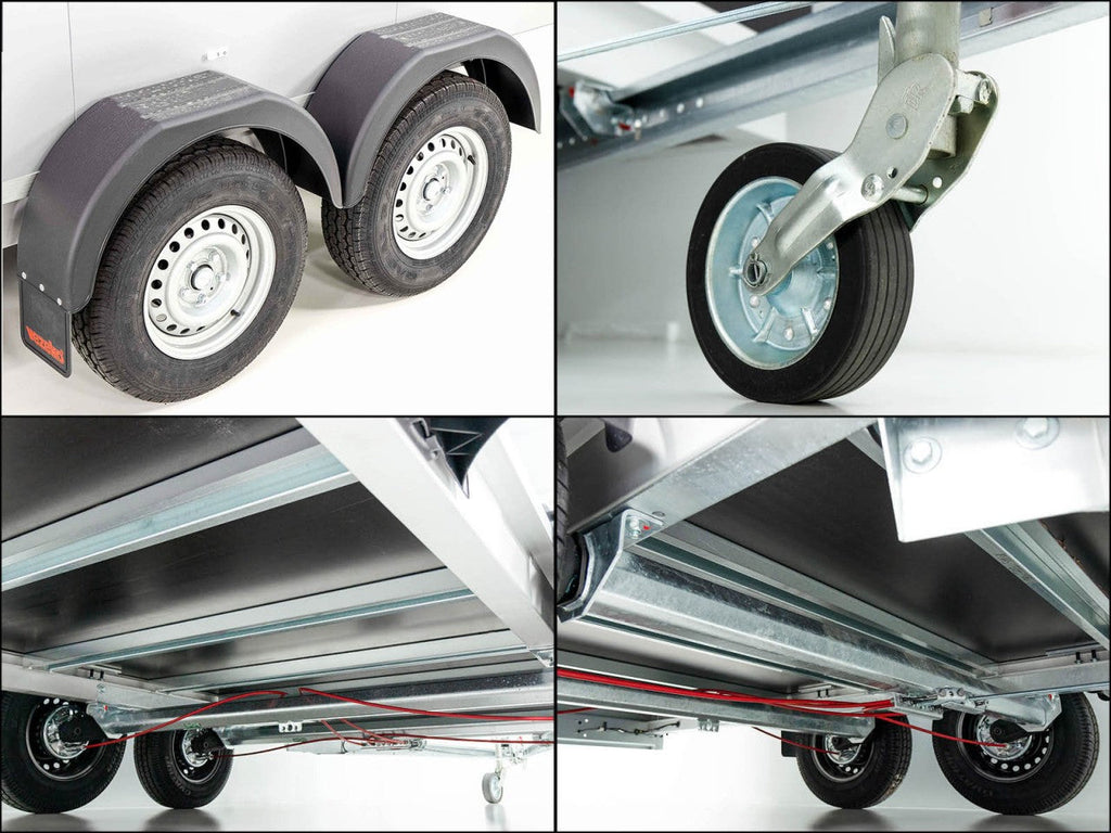 Vezeko Kofferanhänger 184x355cm Höhe:205cm 2,7t|silber-Neu