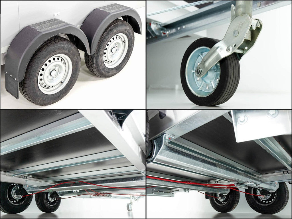 Vezeko Kofferanhänger 152x355cm Höhe:193cm 2,7t|silber-Neu