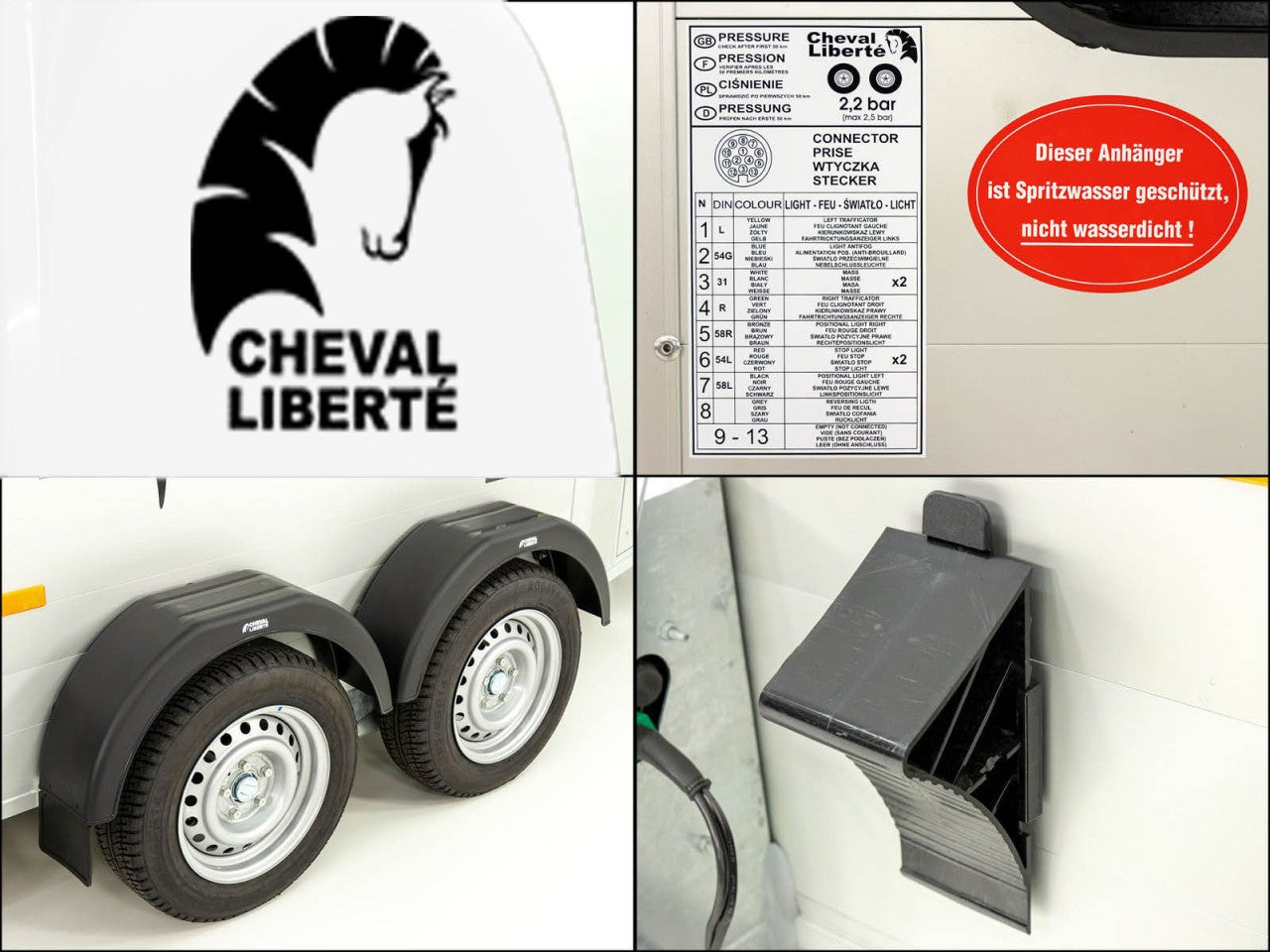 Cheval Liberte Pferdeanhänger Touring One 1,5er|Pullman-Fahrwerk|Frontausstieg|weiß-Neu