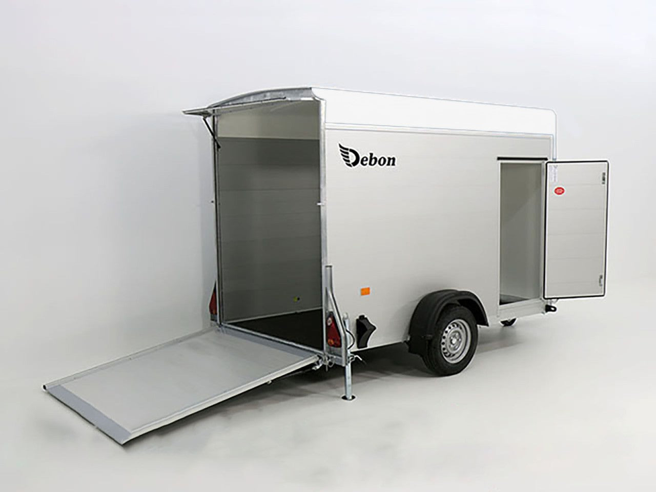 Debon Kofferanhänger C300 148x295cm H:190cm 1,3t|Alu, Polybug|Tür|weiß-Neu