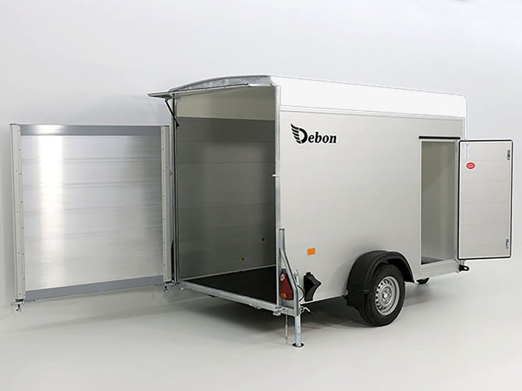 Debon Kofferanhänger C300 148x295cm H:190cm 1,3t|Alu, Polybug|Tür|weiß-Neu