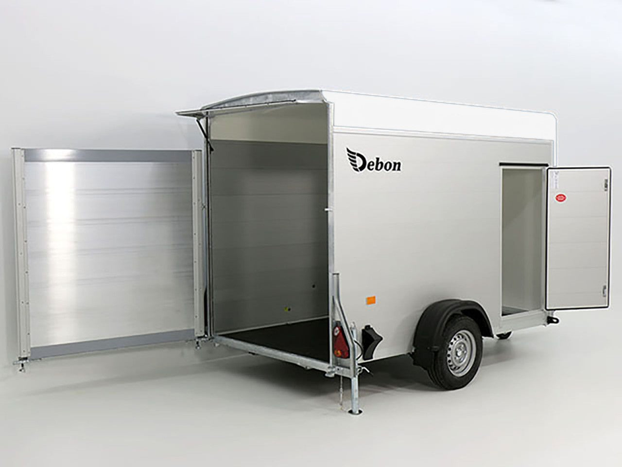 Debon Kofferanhänger C300 148x295cm H:190cm 1,3t|Alu, Polybug|Tür|weiß-Neu