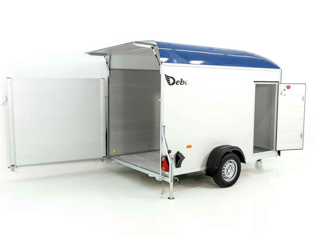 Debon Kofferanhänger C400 164x315cm H:200cm 1,3t|Alu, Polybug|Tür|blau-Neu