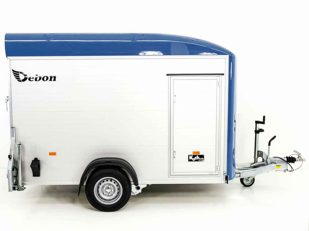 Debon Kofferanhänger C400 164x315cm H:200cm 1,3t|Alu, Polybug|Tür|blau-Neu