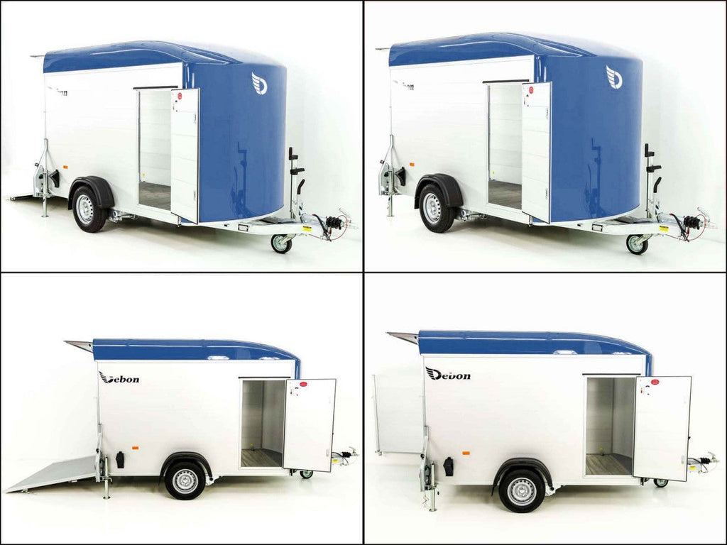 Debon Kofferanhänger C400 164x315cm H:200cm 1,3t|Alu, Polybug|Tür|blau-Neu