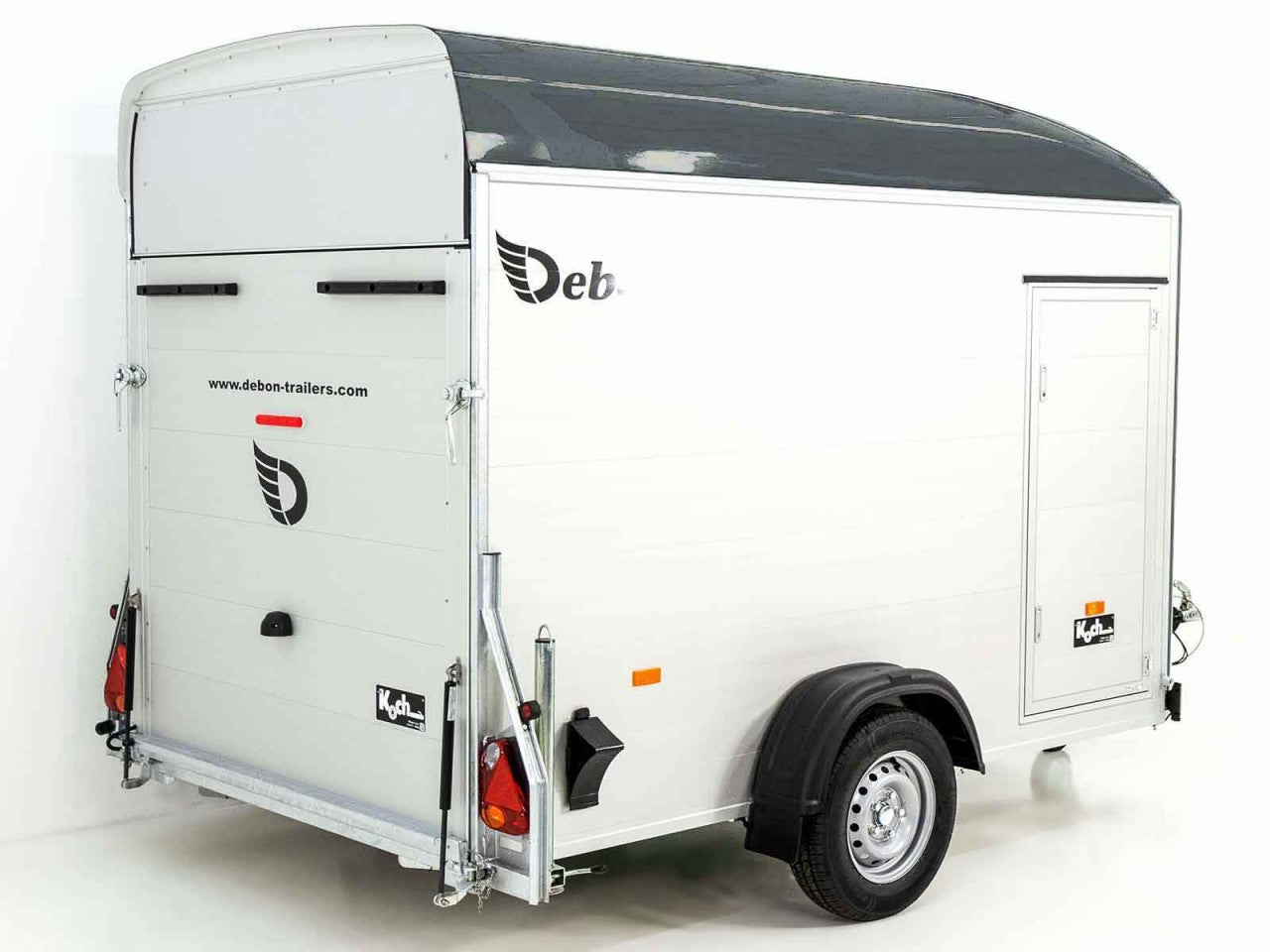 Debon Kofferanhänger C400 164x315cm H:200cm 1,3t|Alu, Polybug|Tür|grau-Neu