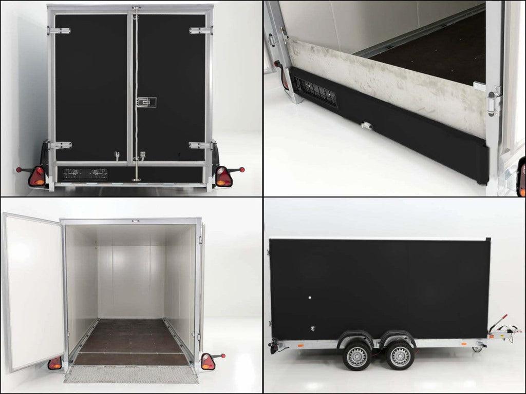 Vezeko Koffer-Absenkanhänger 167x400cm Höhe:210cm 3,5t|schwarz-Neu