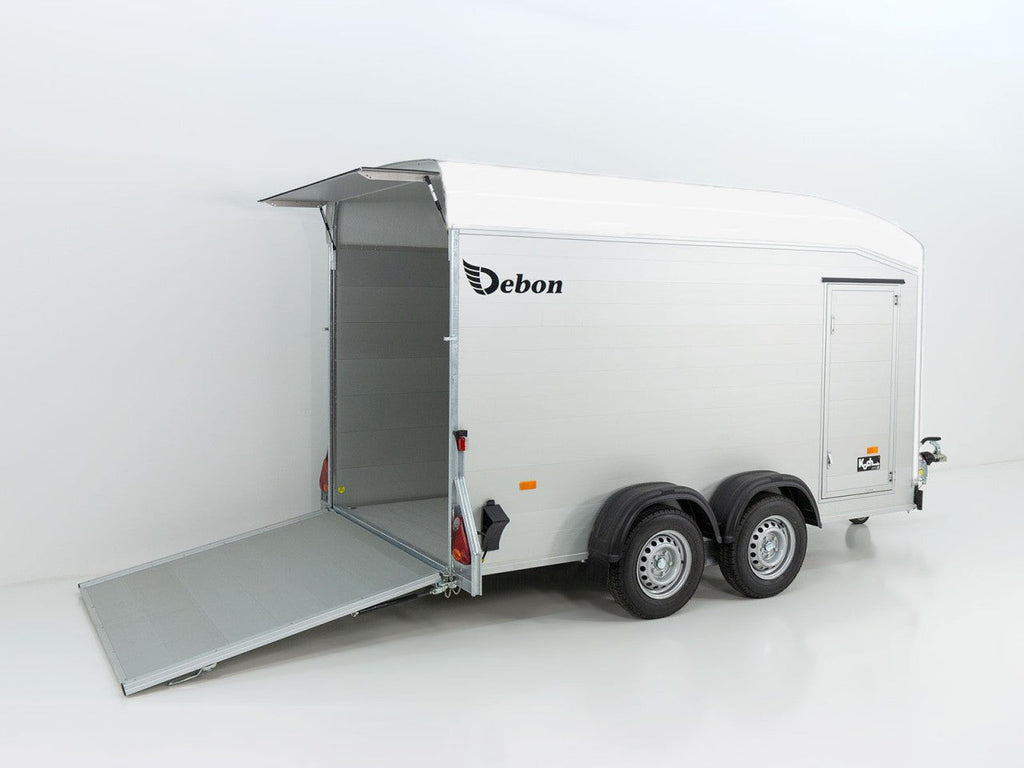 Debon Kofferanhänger Roadster Alu C700 179×378 H201 2,6t|Alu|Polybug|Tür|weiß-Neu