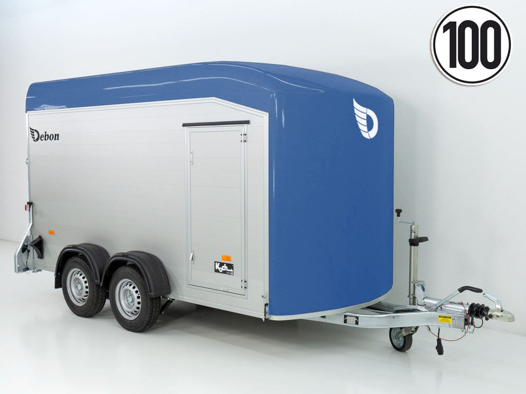 Debon Kofferanhänger Roadster Alu C700 179×378 H201 2,6t|Alu|Polybug|Tür|blau-Neu