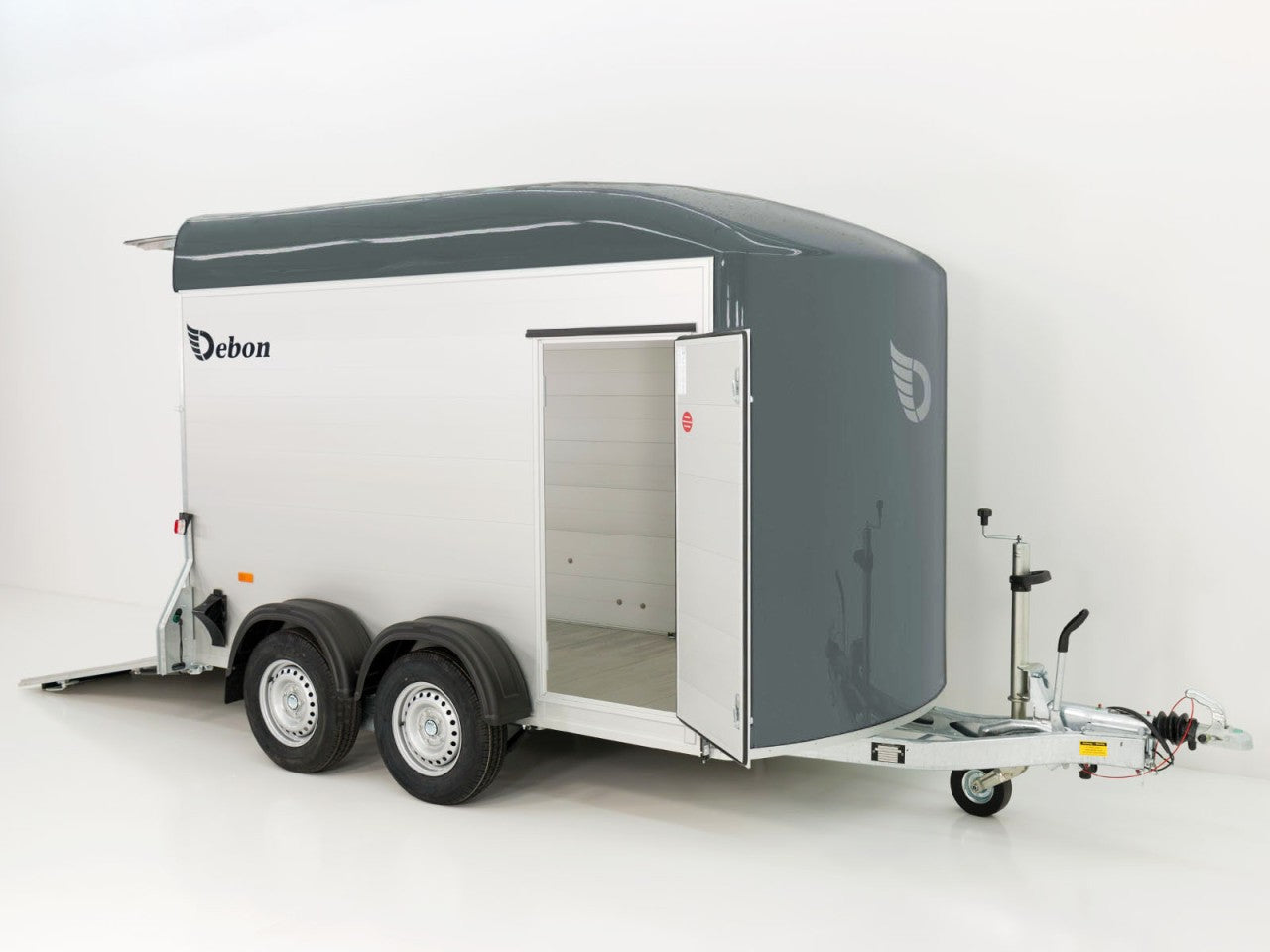 Debon Kofferanhänger C500 164x300cm H:200cm 2,0t|Alu|Polybug|Tür|grau-Neu