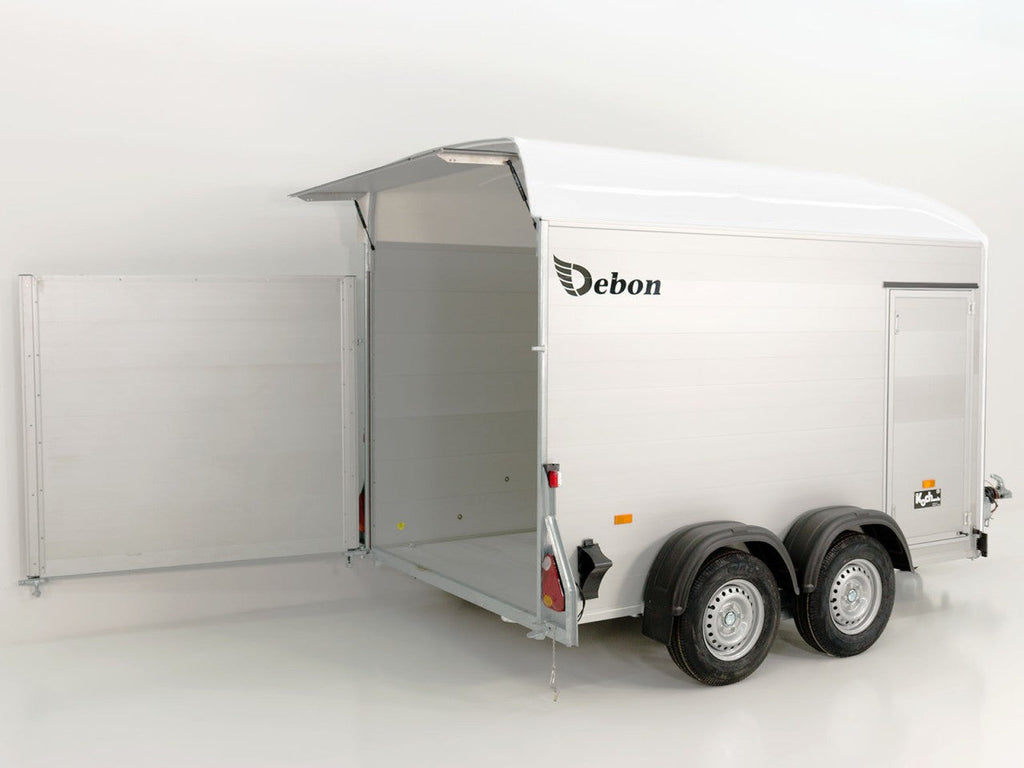 Debon Kofferanhänger C500 164x300cm H:200cm 2,0t|Alu|Polybug|Tür|weiß-Neu