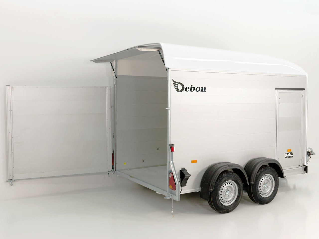 Debon Kofferanhänger C500 164x300cm H:200cm 2,0t|Alu|Polybug|Tür|weiß-Neu