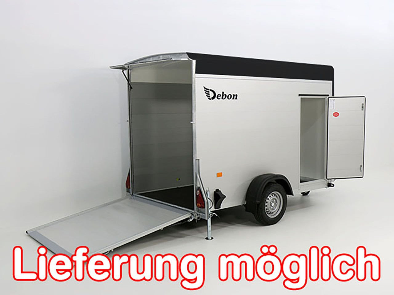 Debon Kofferanhänger C300 148x295cm H:190cm 1,3t|Alu|Polybug|Tür-Neu