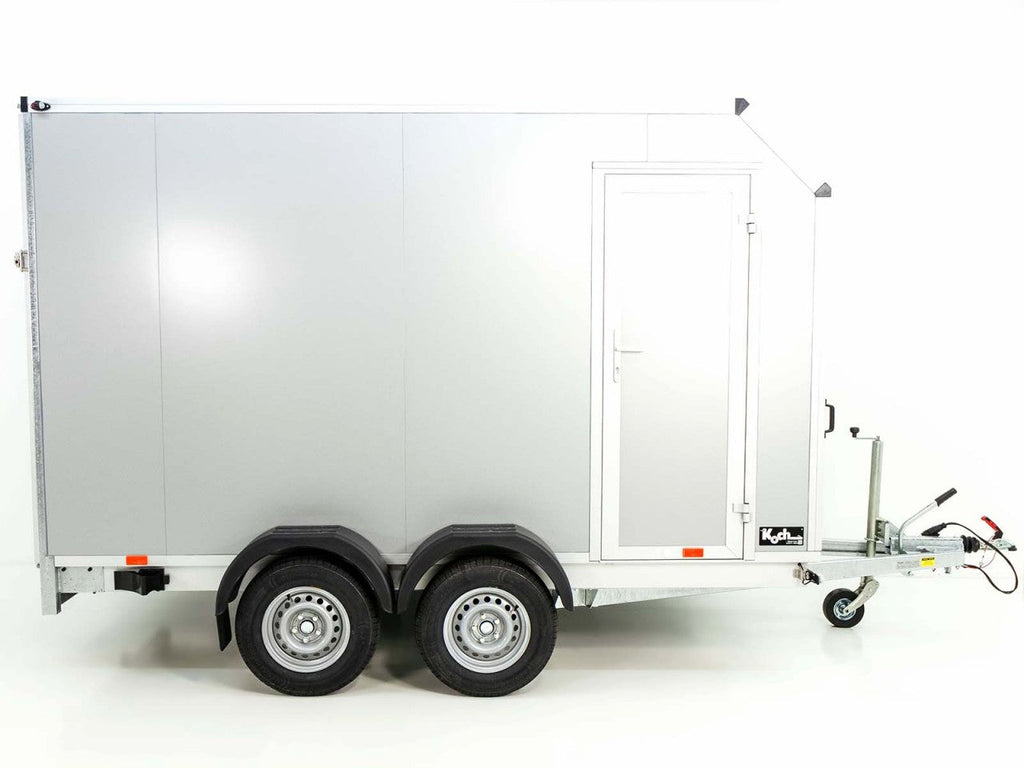 Vezeko Kofferanhänger 184x355cm Höhe:205cm 2,7t|45°|Tür|Rampe|silber-Neu